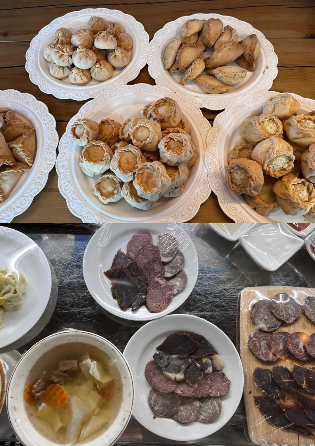 В кафе - богатый ассортимент башкирских национальных блюд.